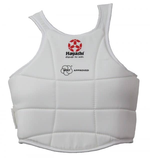 front view of the WKF approved Hyashi chest protector, Body Armour - Standard