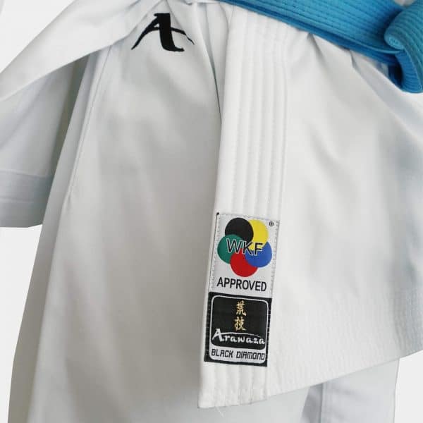 Karate uniform with black diamond coral expert white arawaza