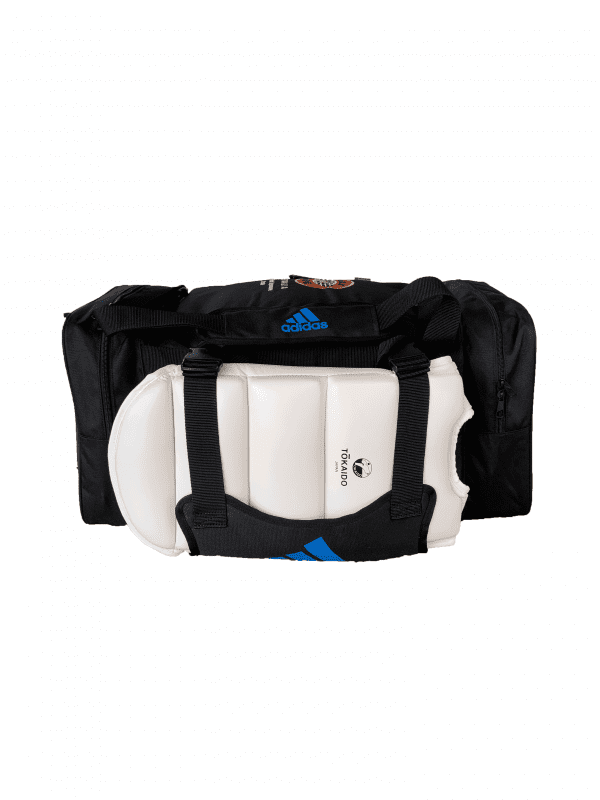 Adidas Karate Sports bag with body armor, side view